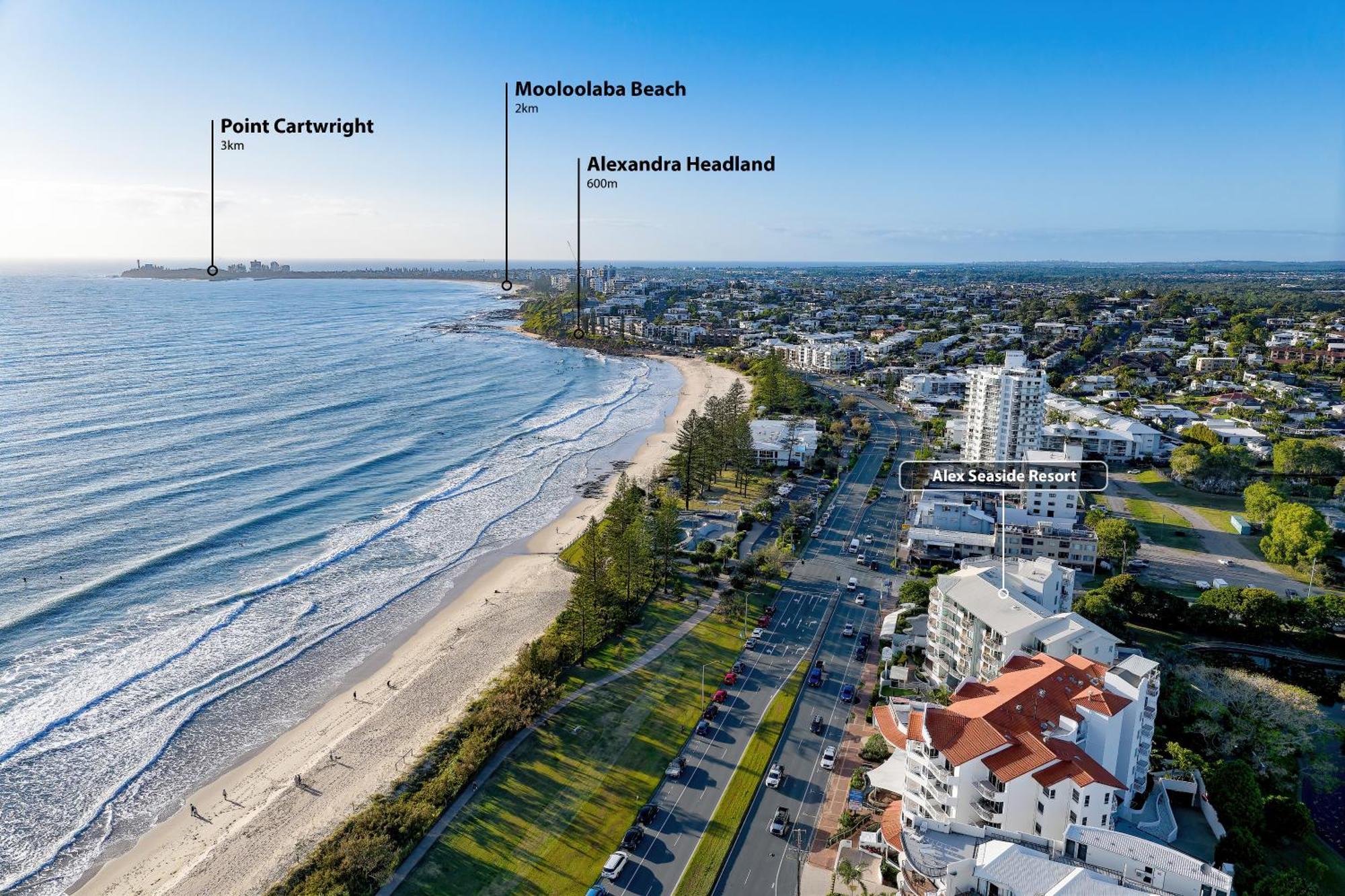 Alex Seaside Resort Alexandra Headland Bagian luar foto
